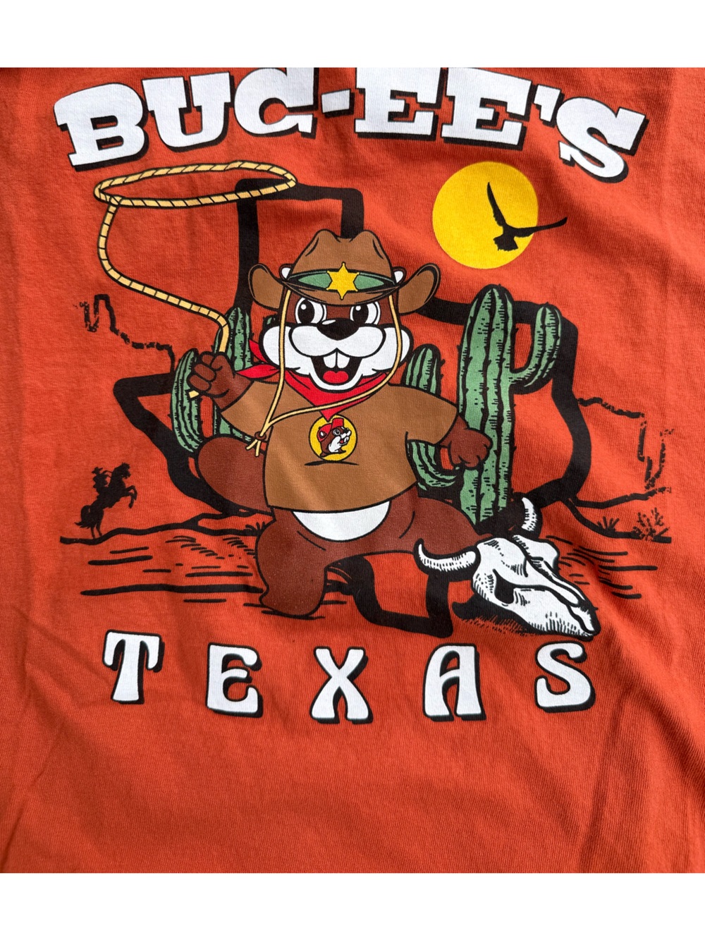 Buc-ees Texas T-shirt Sheriff Beaver Burnt Orange Lasso Western Shirt Size 2XL - Picture 2 of 5